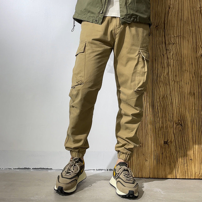 Multi Pocket American Biker Army Green Abrasion Resistant Trousers