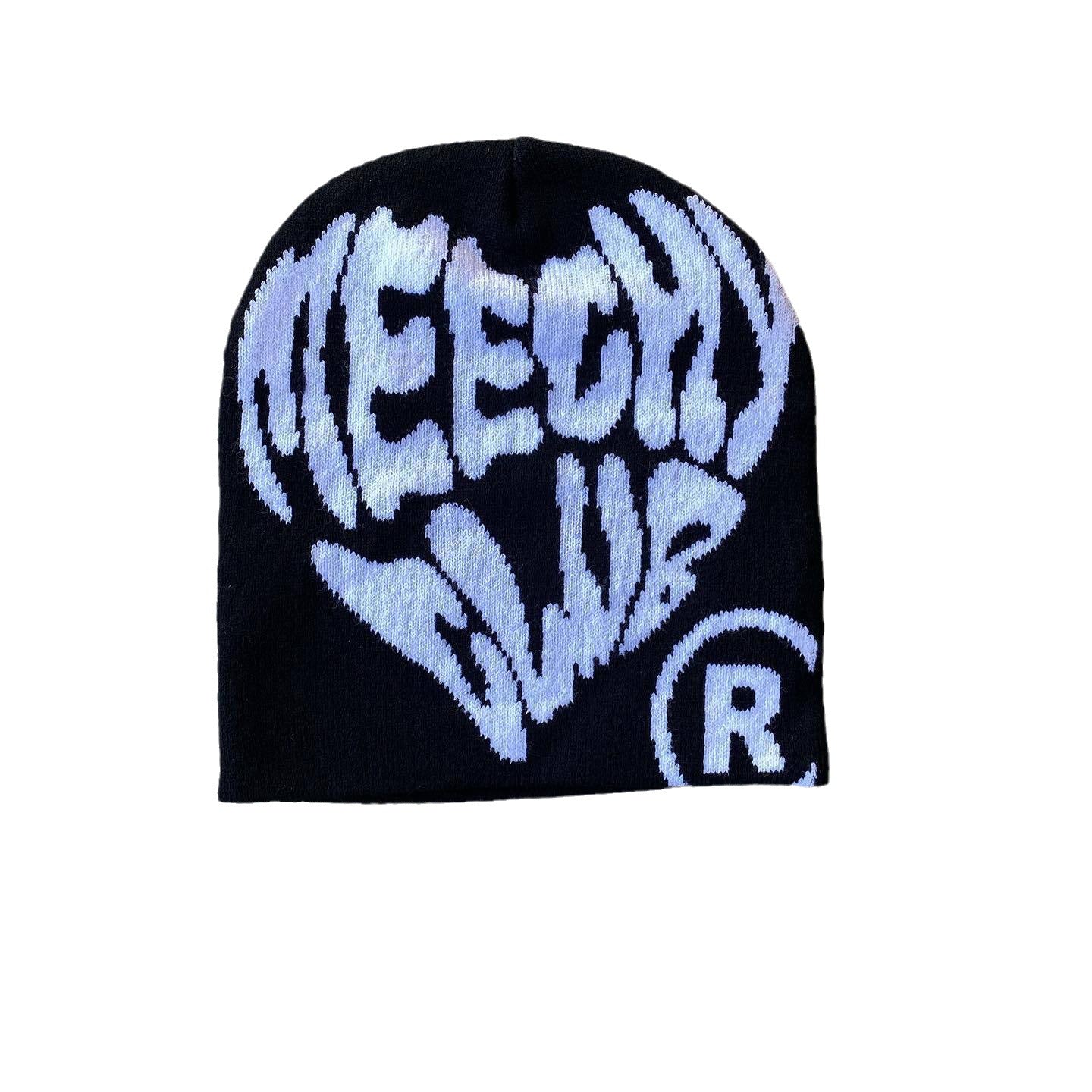 Letter Jacquard Hip Hop Trend Fashionable Warm Knitted Hat