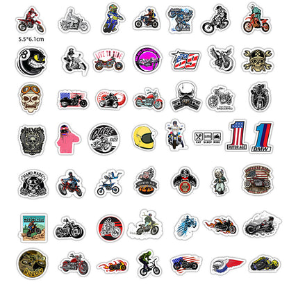 50 Motorcycle Character Graffiti Stickers Waterproof Removable Luggage Skateboard Sticker Stickers