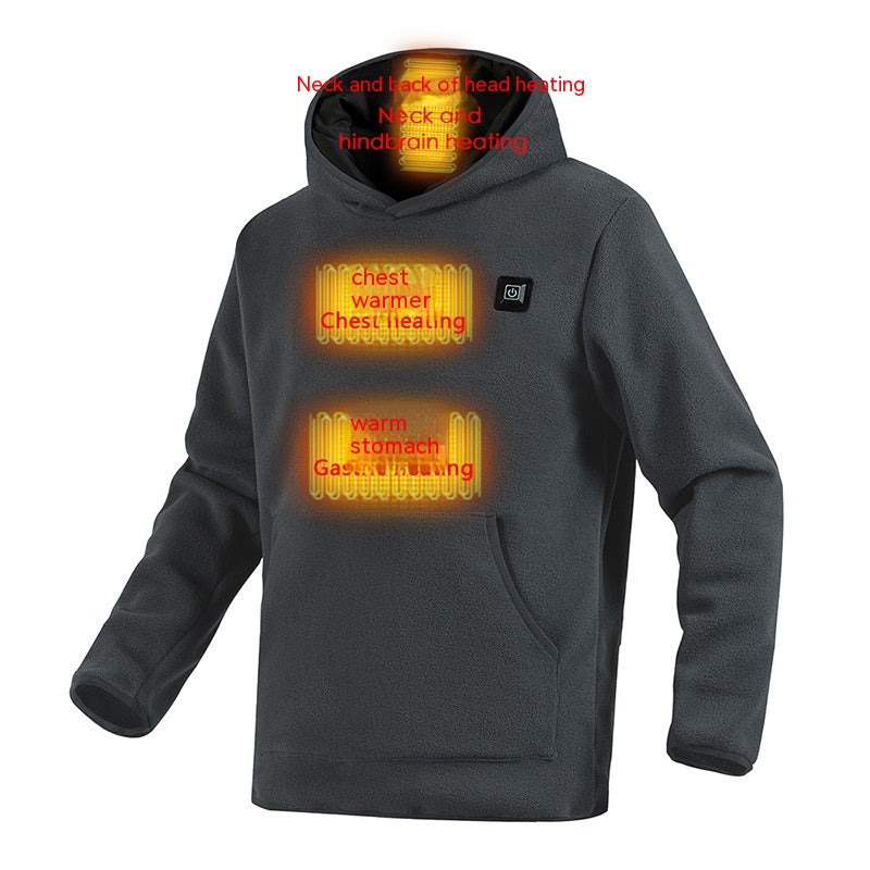 Smart Heating Coral Fleece Hood Sweater