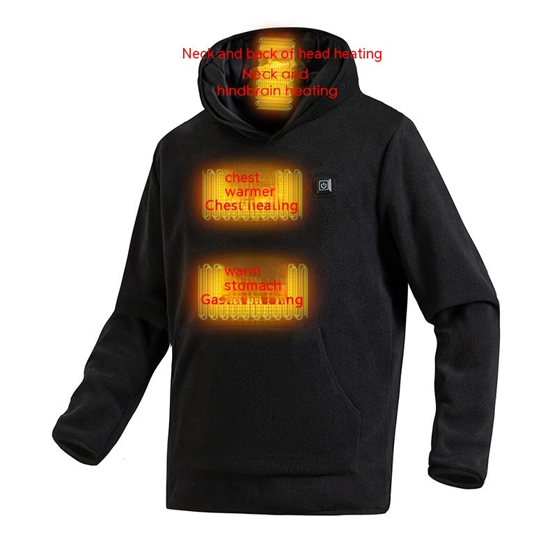 Smart Heating Coral Fleece Hood Sweater