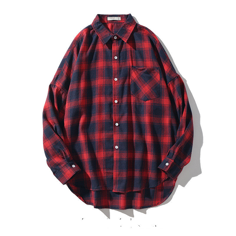 Men Polyester Check Long Sleeve Shirt