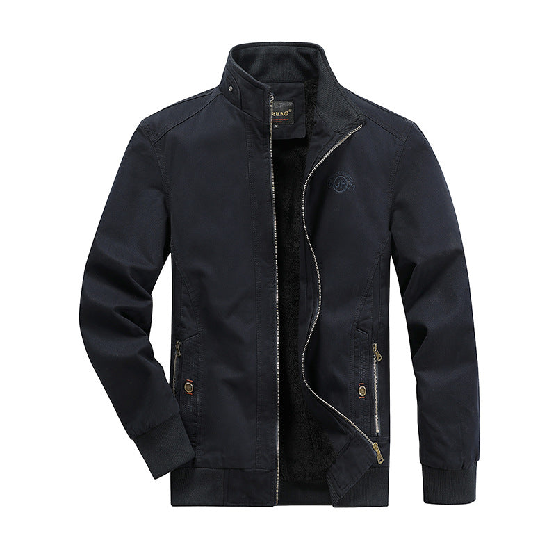 Fleece Jacket Men's Coat Fashion Stand Collar Workwear