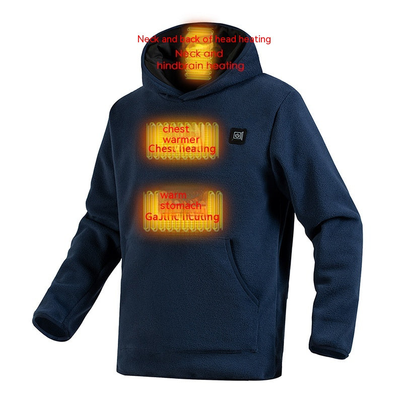 Smart Heating Coral Fleece Hood Sweater