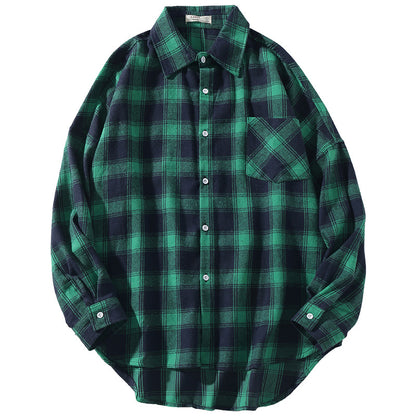 Men Polyester Check Long Sleeve Shirt