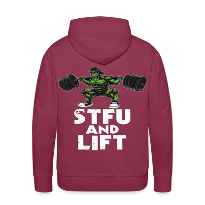 STFU AND LIFT HOODIE - burgundy