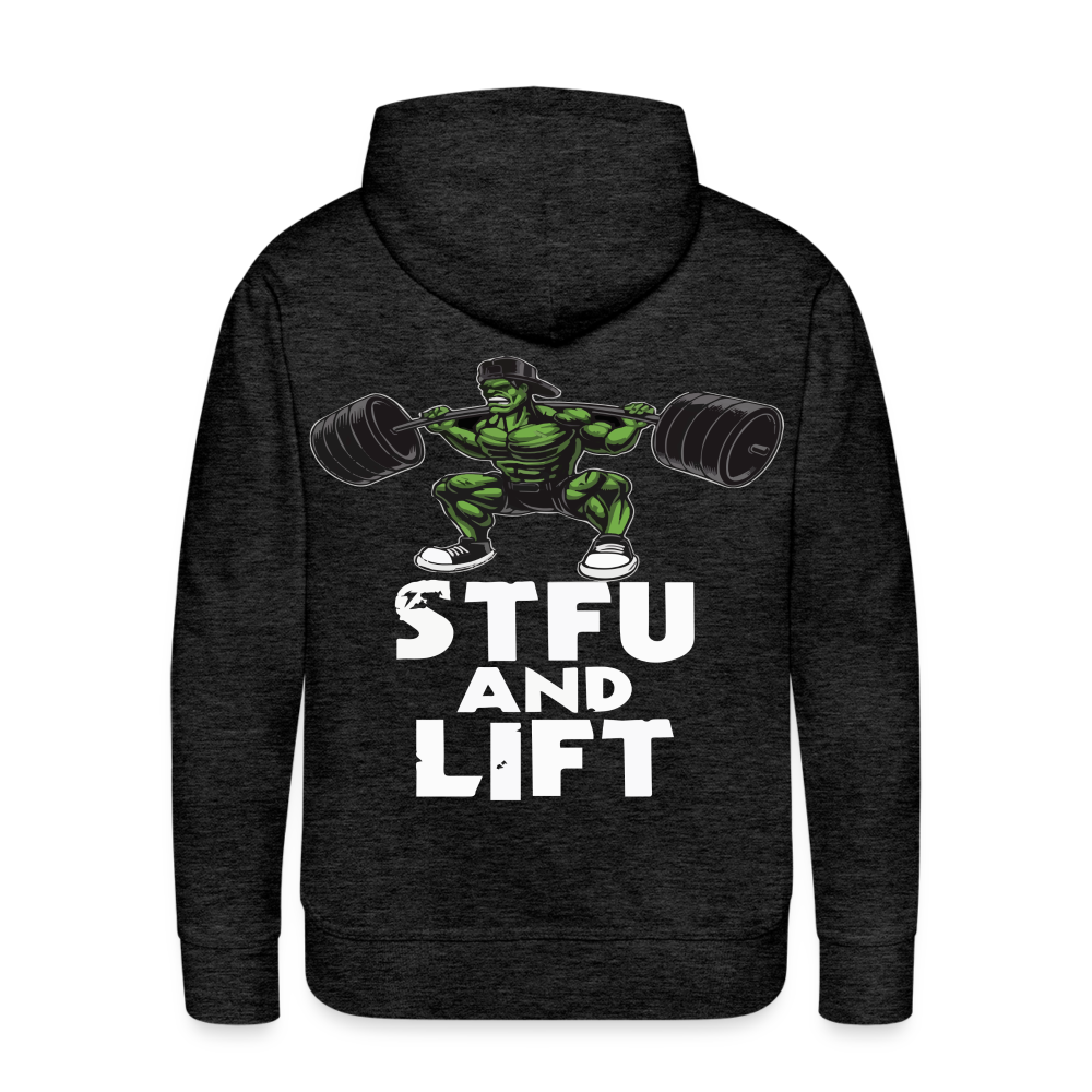 STFU AND LIFT HOODIE - charcoal grey