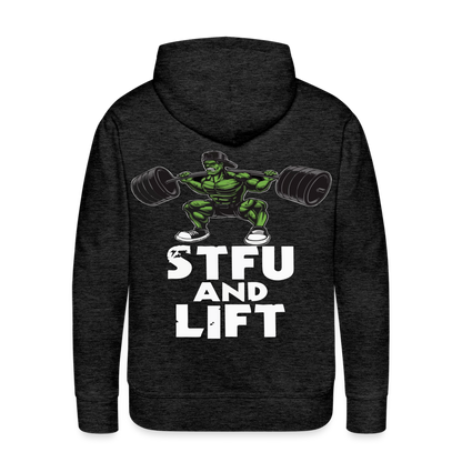 STFU AND LIFT HOODIE - charcoal grey